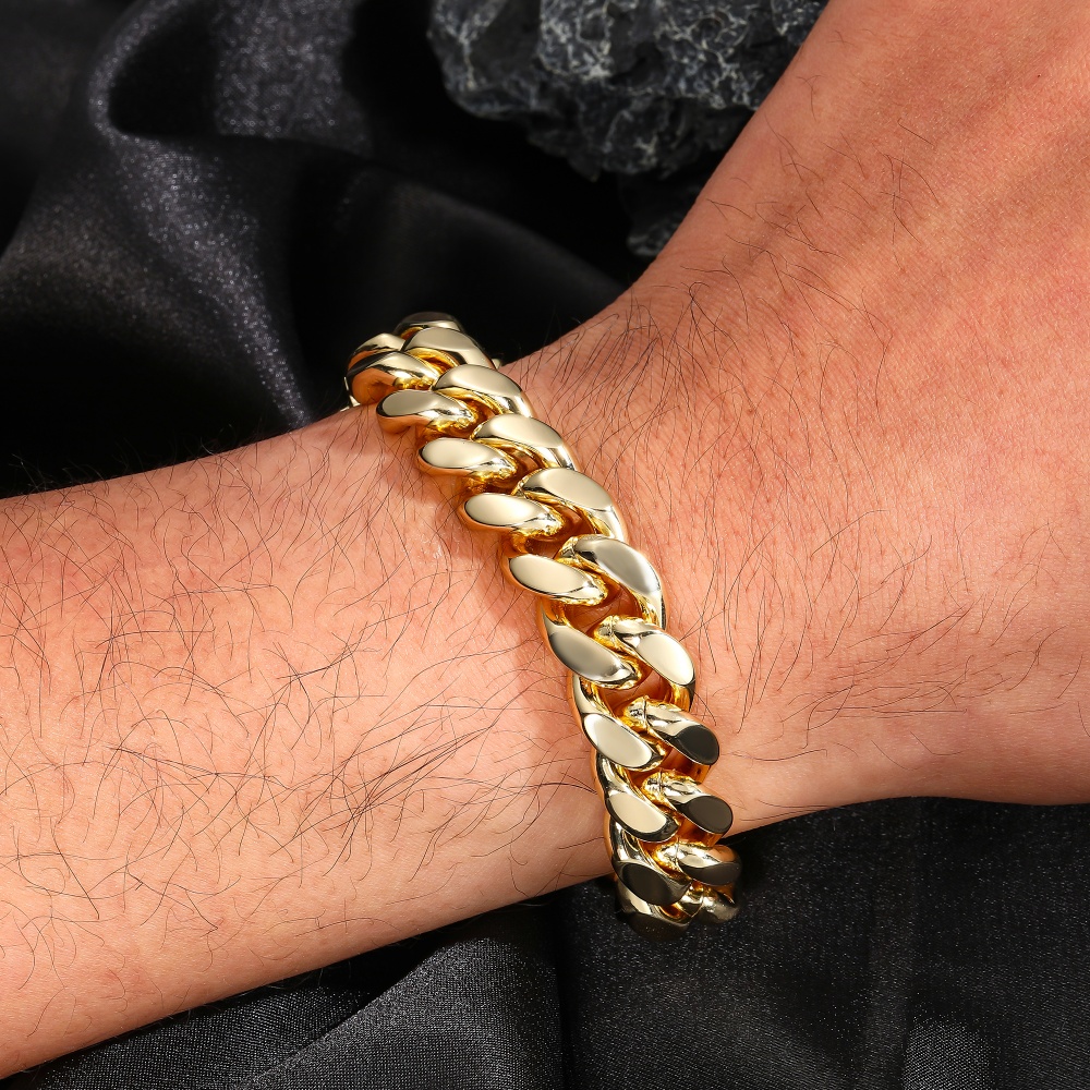 Cuban Link Chain 12Mm - Gelang Rantai Miami Cuban 12mm Baja