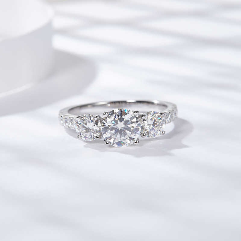 Moissanite Engagement Ring 1 Carat - HTOTOH 3 Batu 1 Karat D