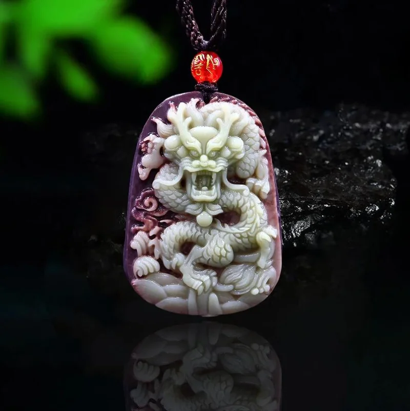 Necklaces - Kalung Liontin Naga Giok Jubah Ungu
