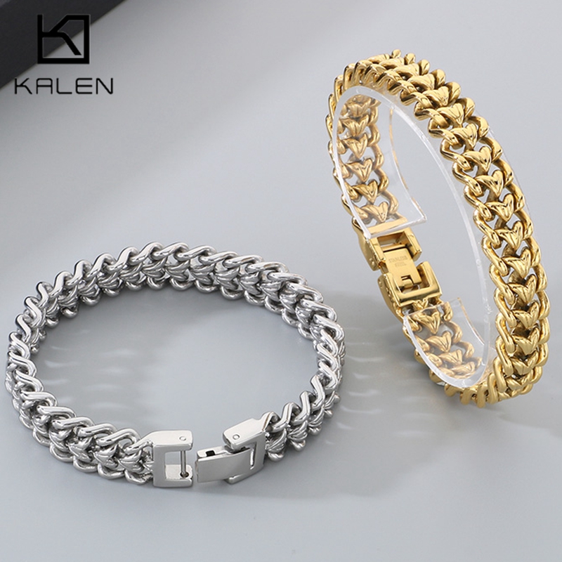 Cuban Link Chain 12Mm - KALEN Gelang Rantai Kepang Baja Tahan