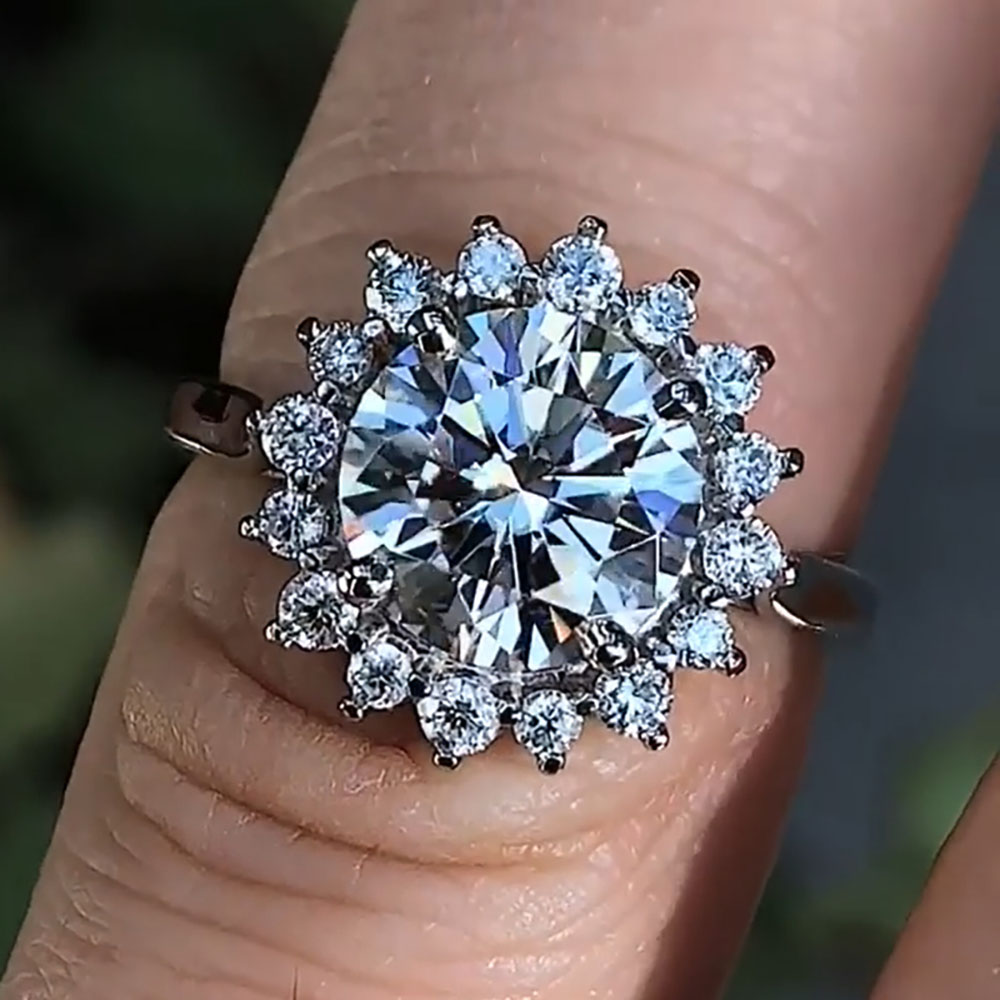 Cincin Pernikahan Wanita Emas  - Moissanite Engagement Ring 1 Carat ulasan dan harga