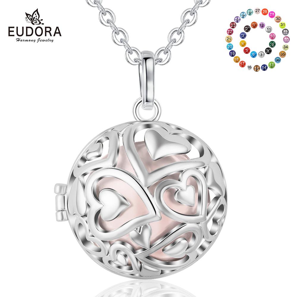 Eudora 20Mm Harmony Bola Liont - Heart Locket Necklace Photo ulasan dan harga