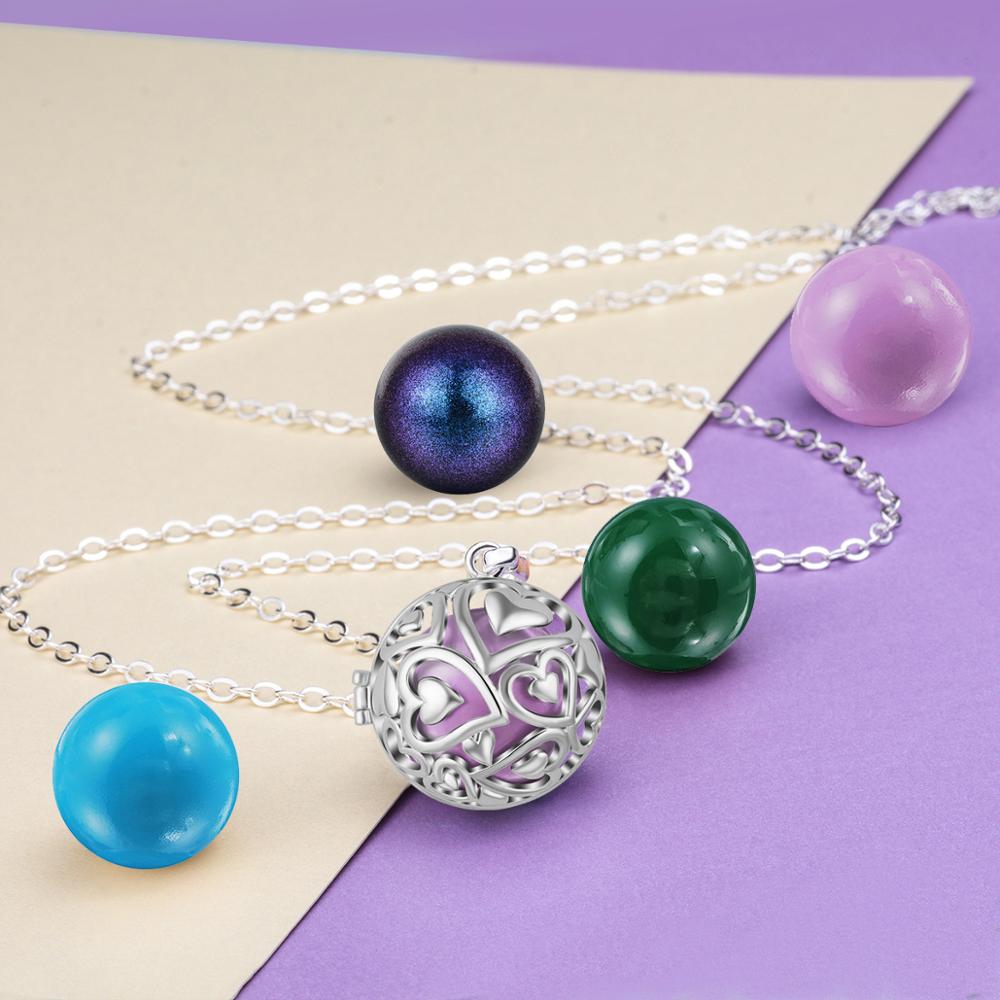 Eudora 20Mm Harmony Bola Liont - Heart Locket Necklace Photo ulasan dan harga