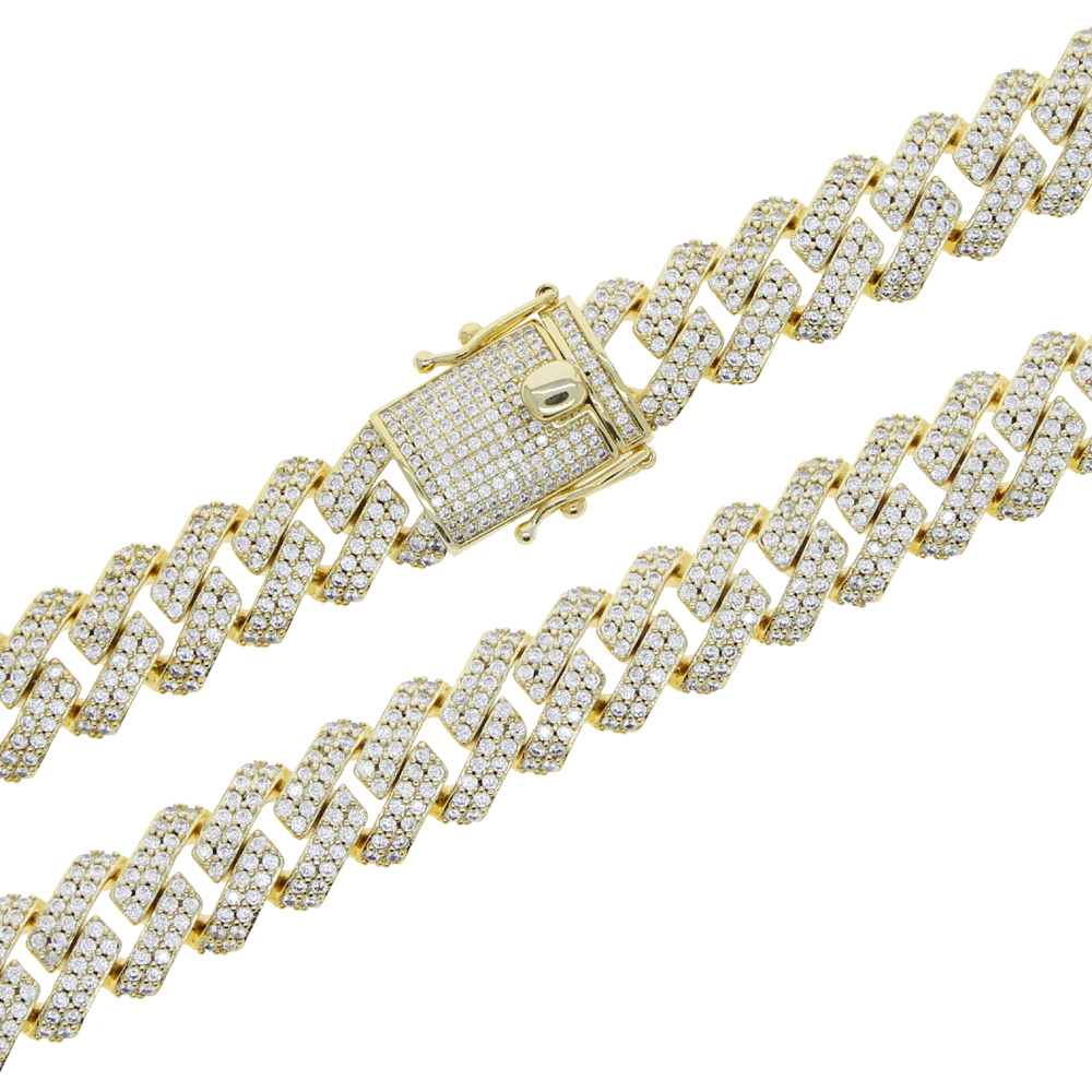 Gelang Kaki Persegi Panjang Cz - Cuban Link Chain 12Mm ulasan dan harga