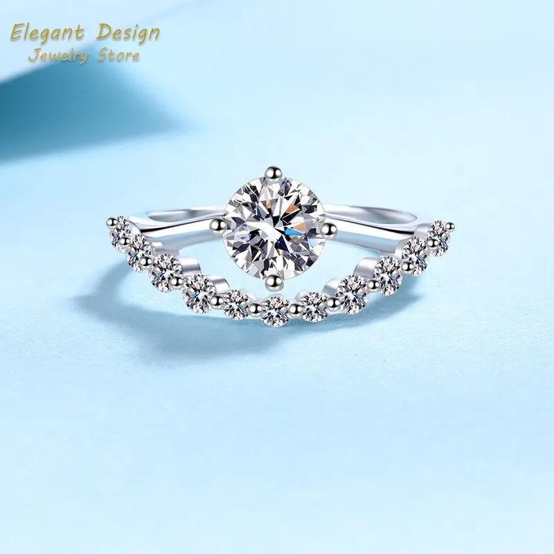 Cincin Kawin Platinum Pt950 de - Moissanite Engagement Ring 1 Carat ulasan dan harga