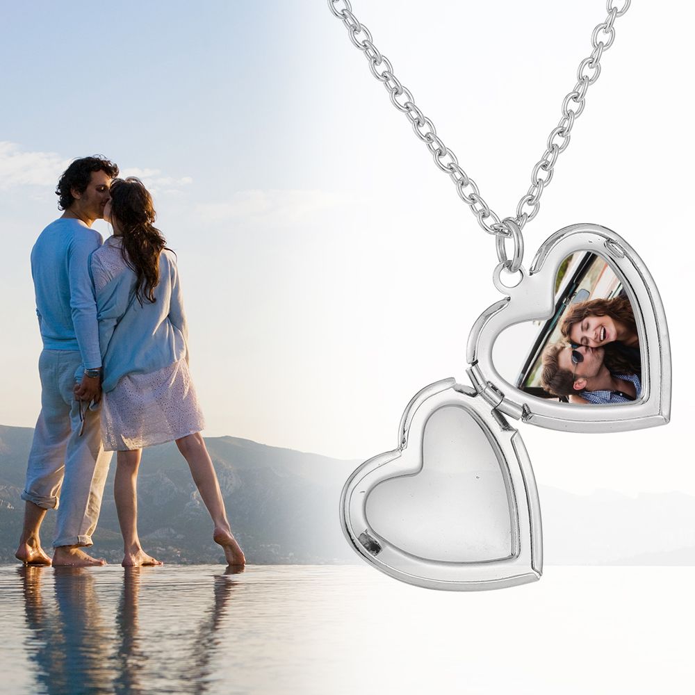 Kalung Foto Bentuk Hati untuk  - Heart Locket Necklace Photo ulasan dan harga