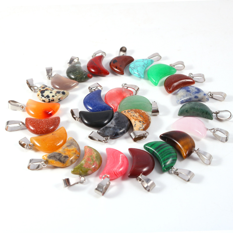 20 Buah/Tas Kalung Liontin Bul - Crystal Pendant Necklace Natural Stone ulasan dan harga
