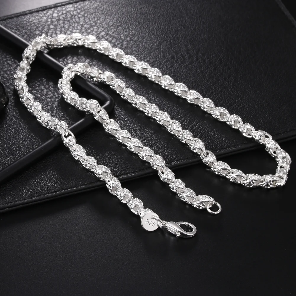 Kalung Rantai Keran 5MM Perak  - 925 Sterling Silver Chain Necklace Men ulasan dan harga