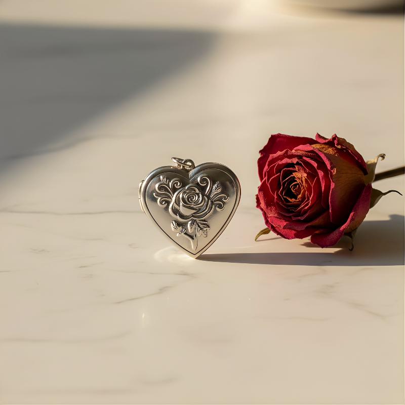 Kalung Hati Vintage Gothic Wan - Heart Locket Necklace Photo ulasan dan harga