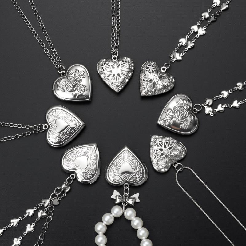 Kalung Hati Vintage Gothic Wan - Heart Locket Necklace Photo ulasan dan harga