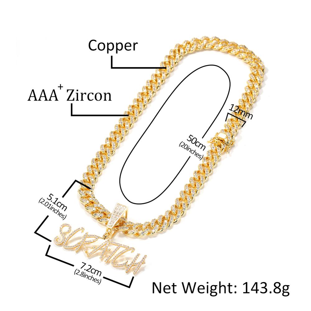 TBTK Disesuaikan Nama Curisve  - Cuban Link Chain 12Mm ulasan dan harga