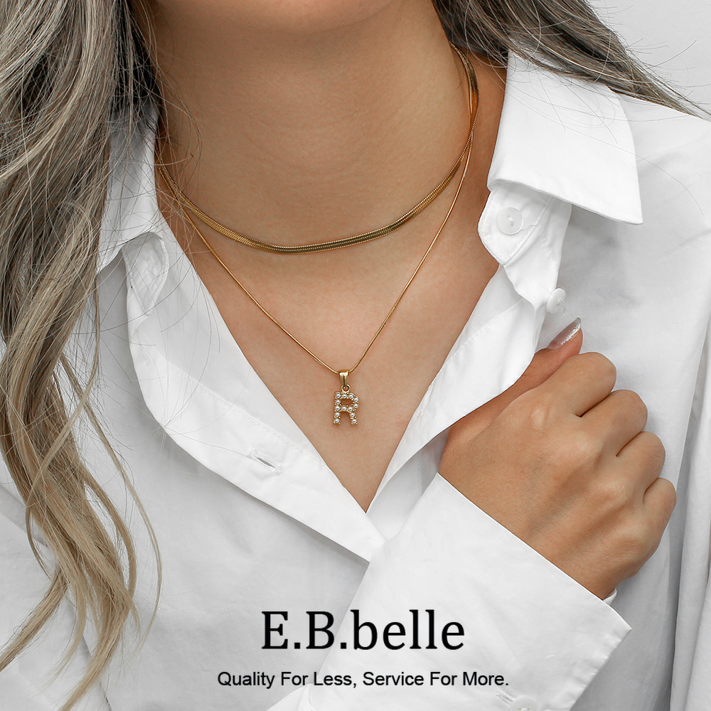 E.B.belle kalung huruf mutiara - Initial Letter Necklace 18K Gold ulasan dan harga
