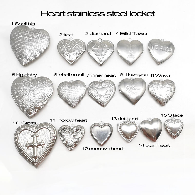 Cinta Hati Stasiun Liontin 20  - Heart Locket Necklace Photo ulasan dan harga