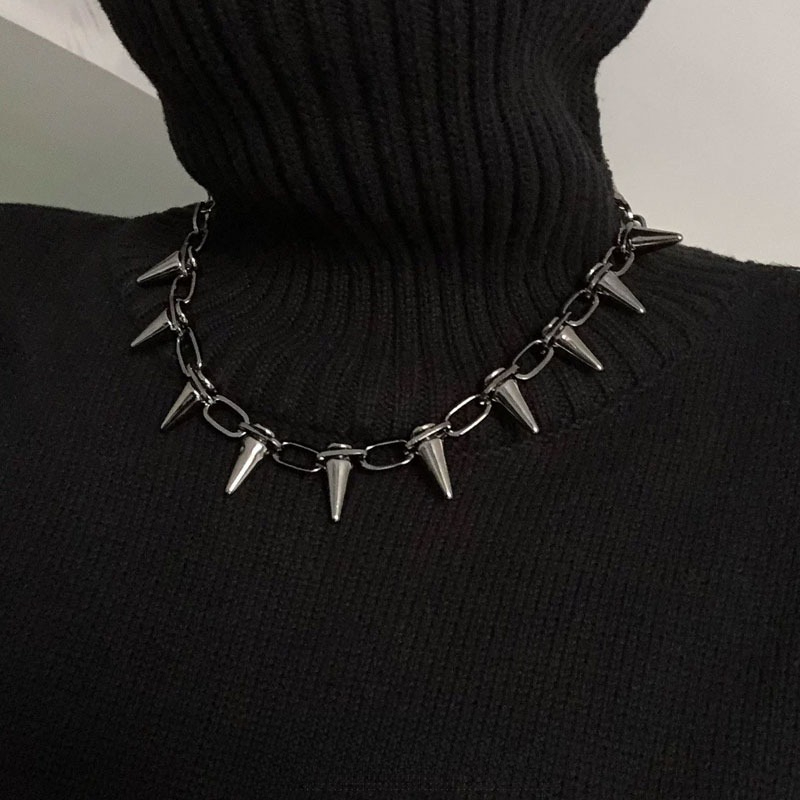 Kalung Choker Punk Fashion den - Goth Punk Spike Choker ulasan dan harga