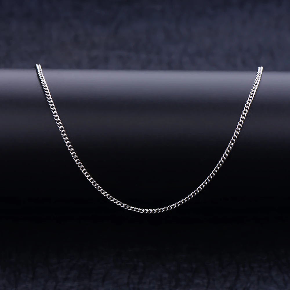 Grosir 925 perak murni 2MM 16- - 925 Sterling Silver Chain Necklace Men ulasan dan harga