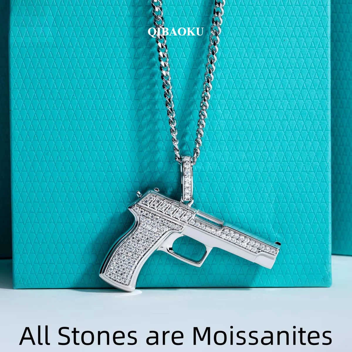 FCGJHW Liontin Moissanite Berb - 925 Sterling Silver Chain Necklace Men ulasan dan harga