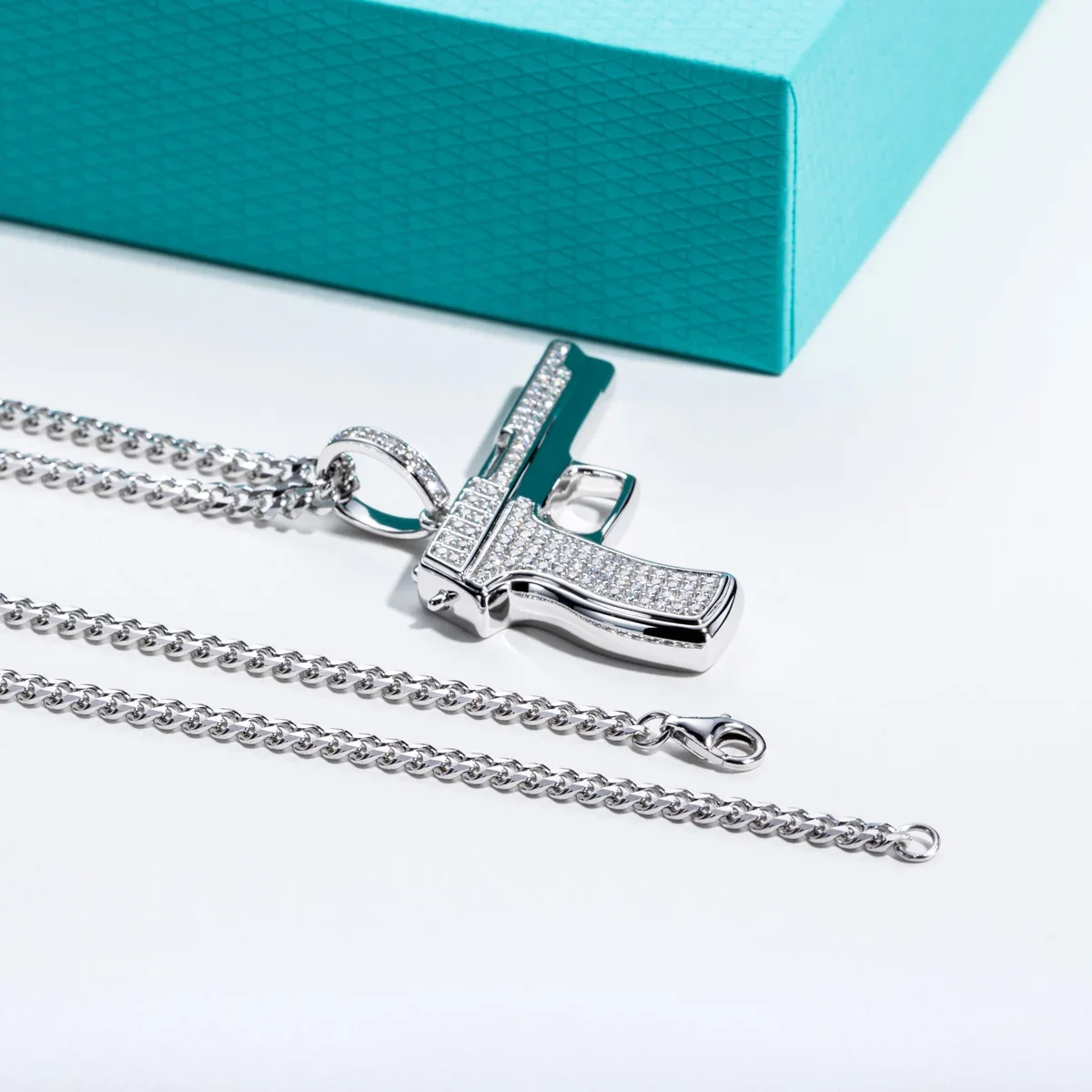 FCGJHW Liontin Moissanite Berb - 925 Sterling Silver Chain Necklace Men ulasan dan harga