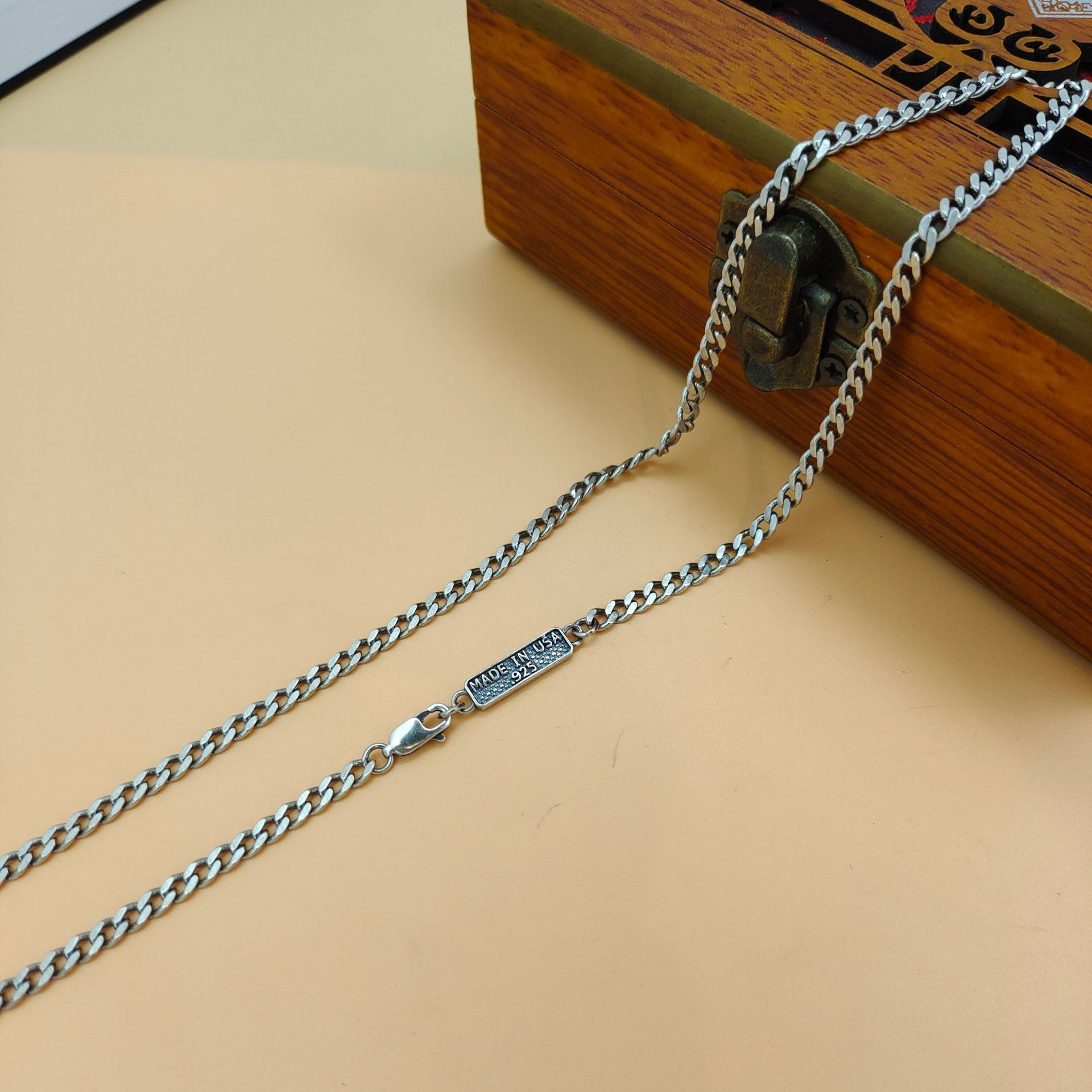 Kalung liontin perak sterling  - 925 Sterling Silver Chain Necklace Men ulasan dan harga