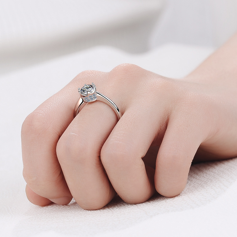 Cincin Platinum PT950 Mewah de - Moissanite Engagement Ring 1 Carat ulasan dan harga